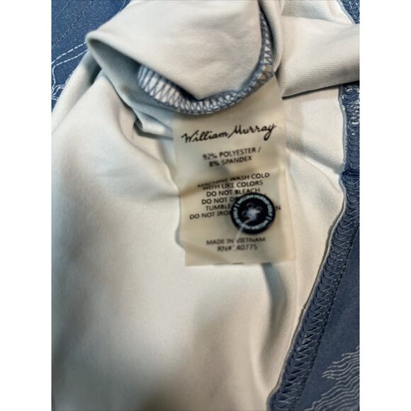 William‎ Murray “Murray Bay” Men’s Plaid collared Blue Golf Polo Size Med - Picture 5 of 7